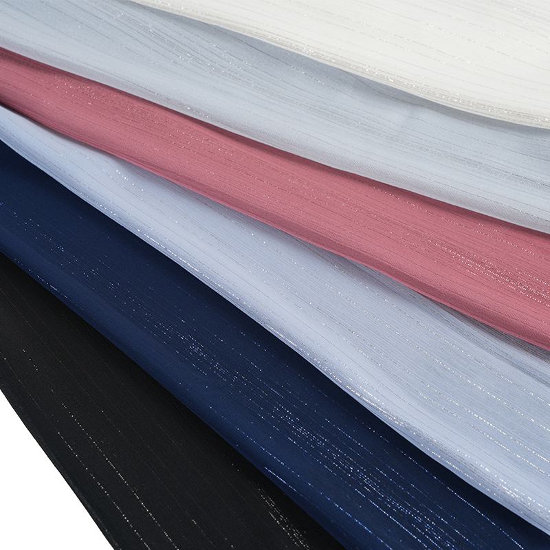 75D Irregular Silver Silk Chiffon Crepe