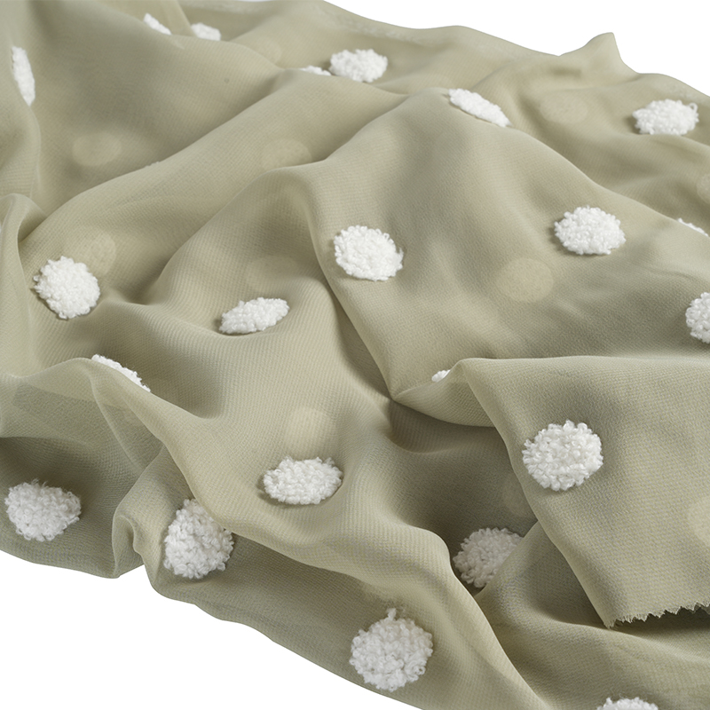 75d/18t Flat Chiffon na may telang nakaburda ng tuwalya