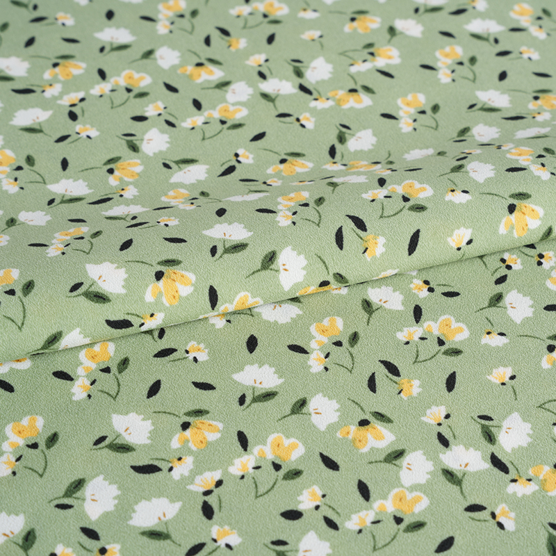 2026*75 False Twist Silk Flower Yao Crepe Maliit na Floral Print na Tela