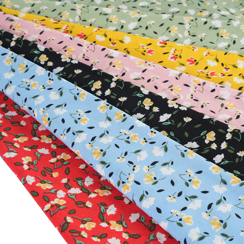 2026*75 False Twist Silk Flower Yao Crepe Maliit na Floral Print na Tela