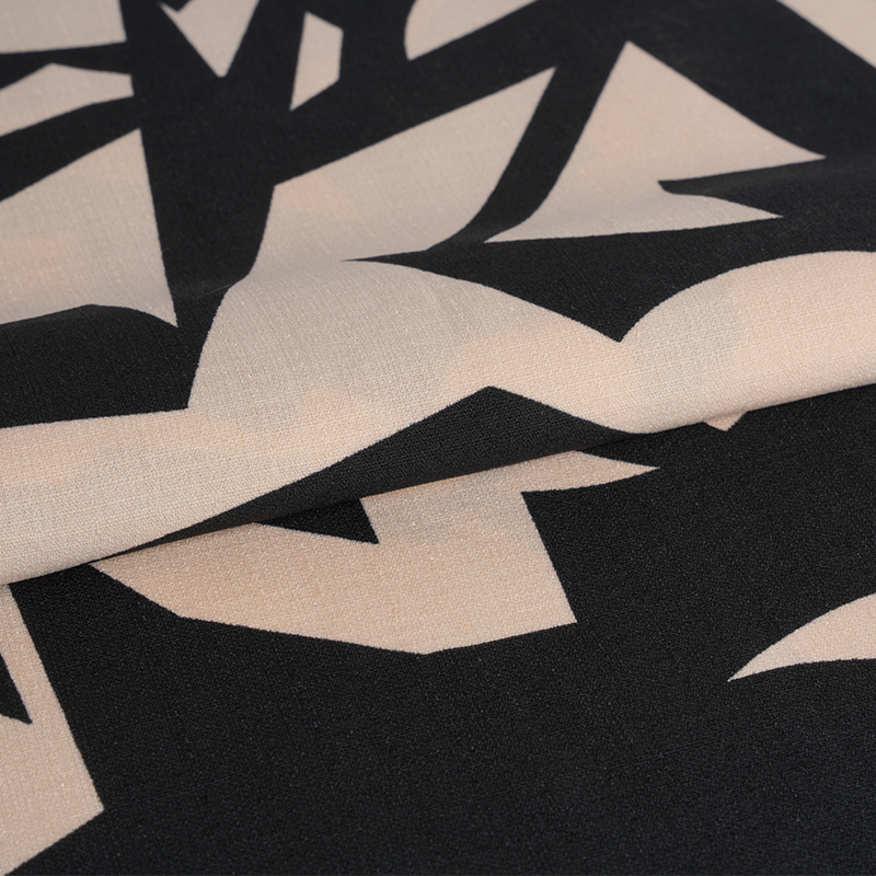 5068 Linglong Hemp Pink At Black Print na Tela