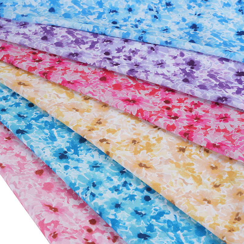 75D/18T Magulo Misty Floral Print na Tela