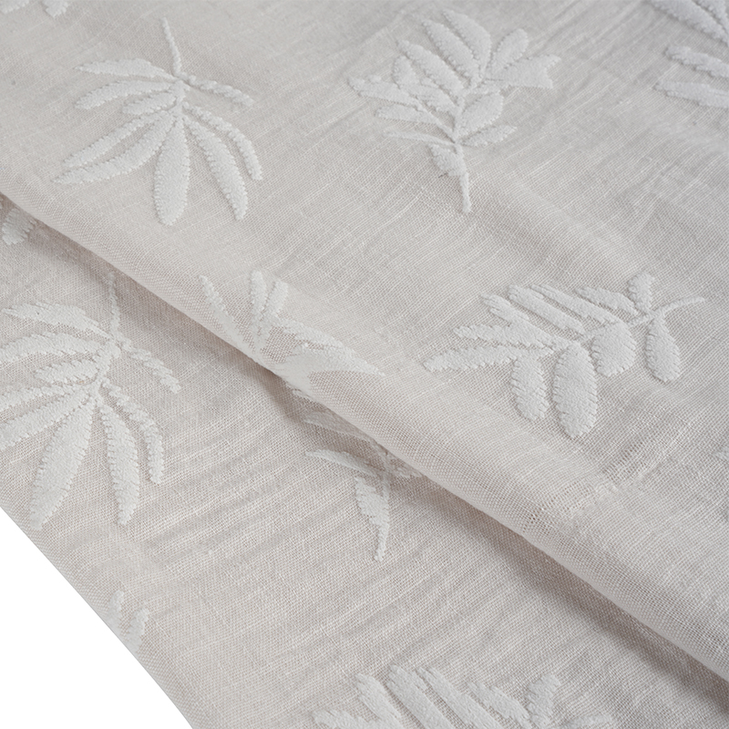 Polyester Yarn Imitating Hemp Leaf Foam Print Fabric