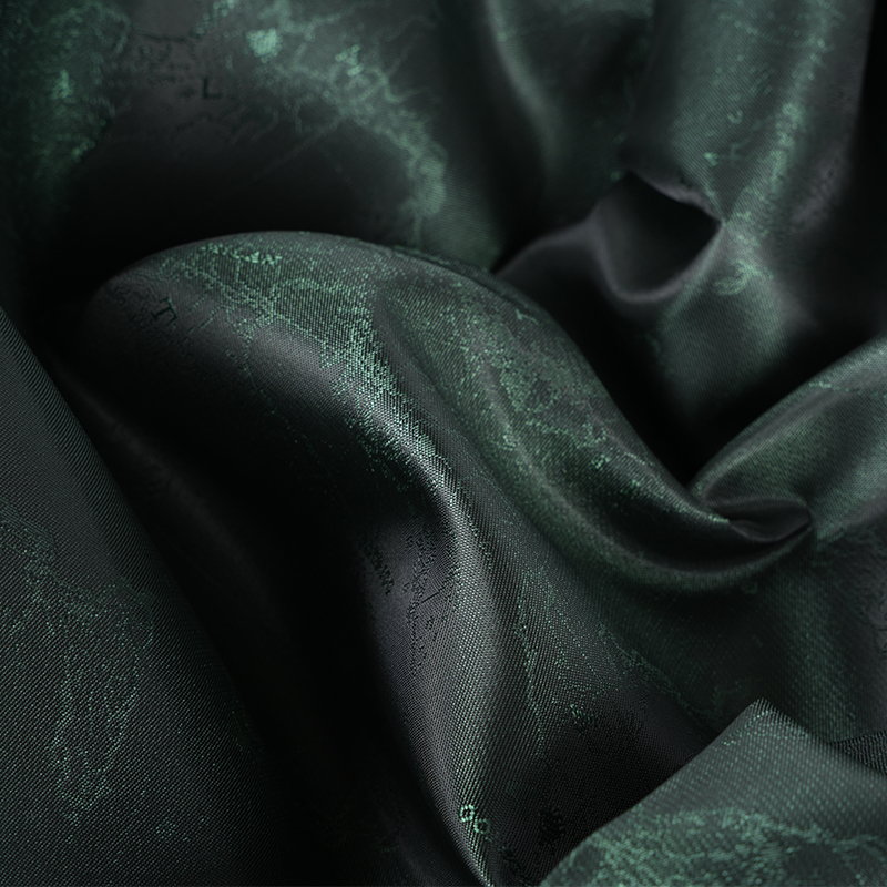 Polyester Cationic English Logo Map Jacquard