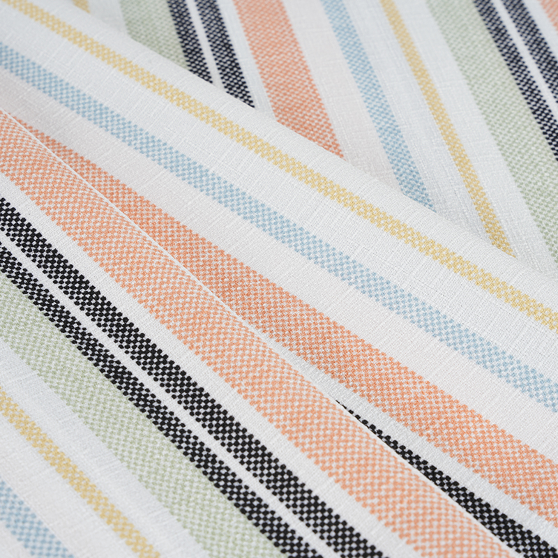 75D False Twist Silk Bamboo Orchid Orange at Black Stripe Printing Fabric